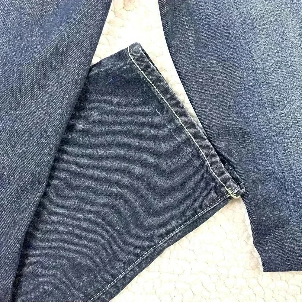 American Eagle‎ Straight 77 Med Wash Lowrise Faded Whiskered 100% Cotton Size 6